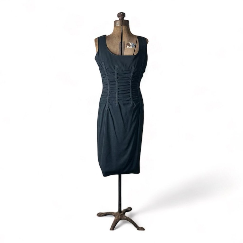 D&G Dolce & Gabbana Black Party Cocktail Ruched Dress Size 44/8